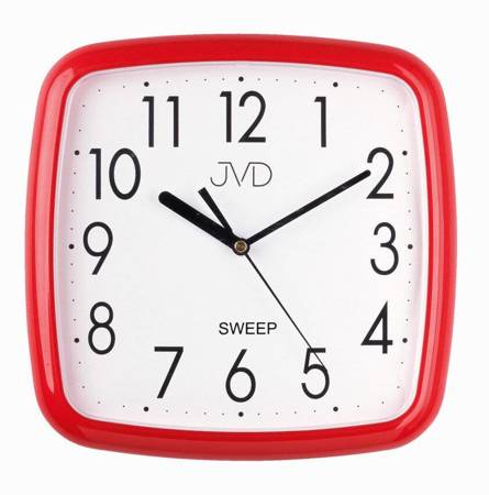 Zegar JVD ścienny CICHY czerwony 26 cm HP615.14