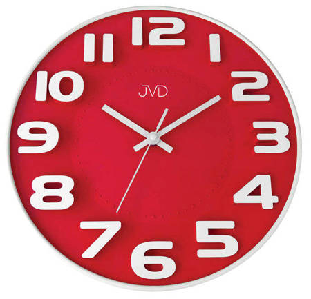 Zegar JVD ścienny czerwony HA5848.4