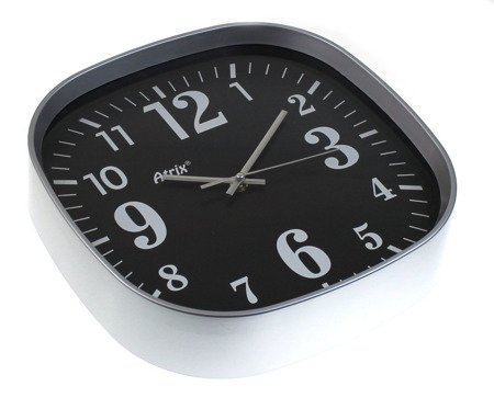 Zegar ścienny kwadratowy srebrny 30 cm ATE2021C BK